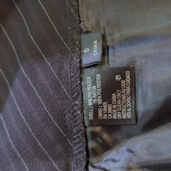 Size 8 womens Black Pinstripe Professional Pants - Picture 3 of 3